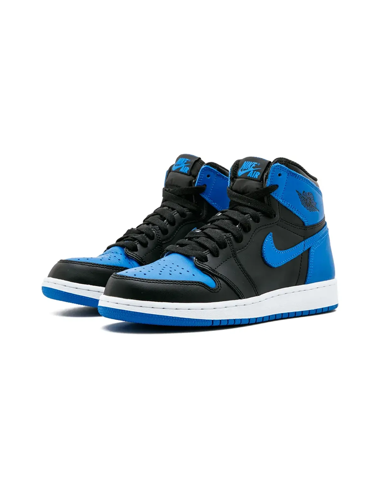 Jordan Kids エア ジョーダン 1 レトロ ハイ OG BG ブラック/ロイヤルホワイト スニーカー - 画像2