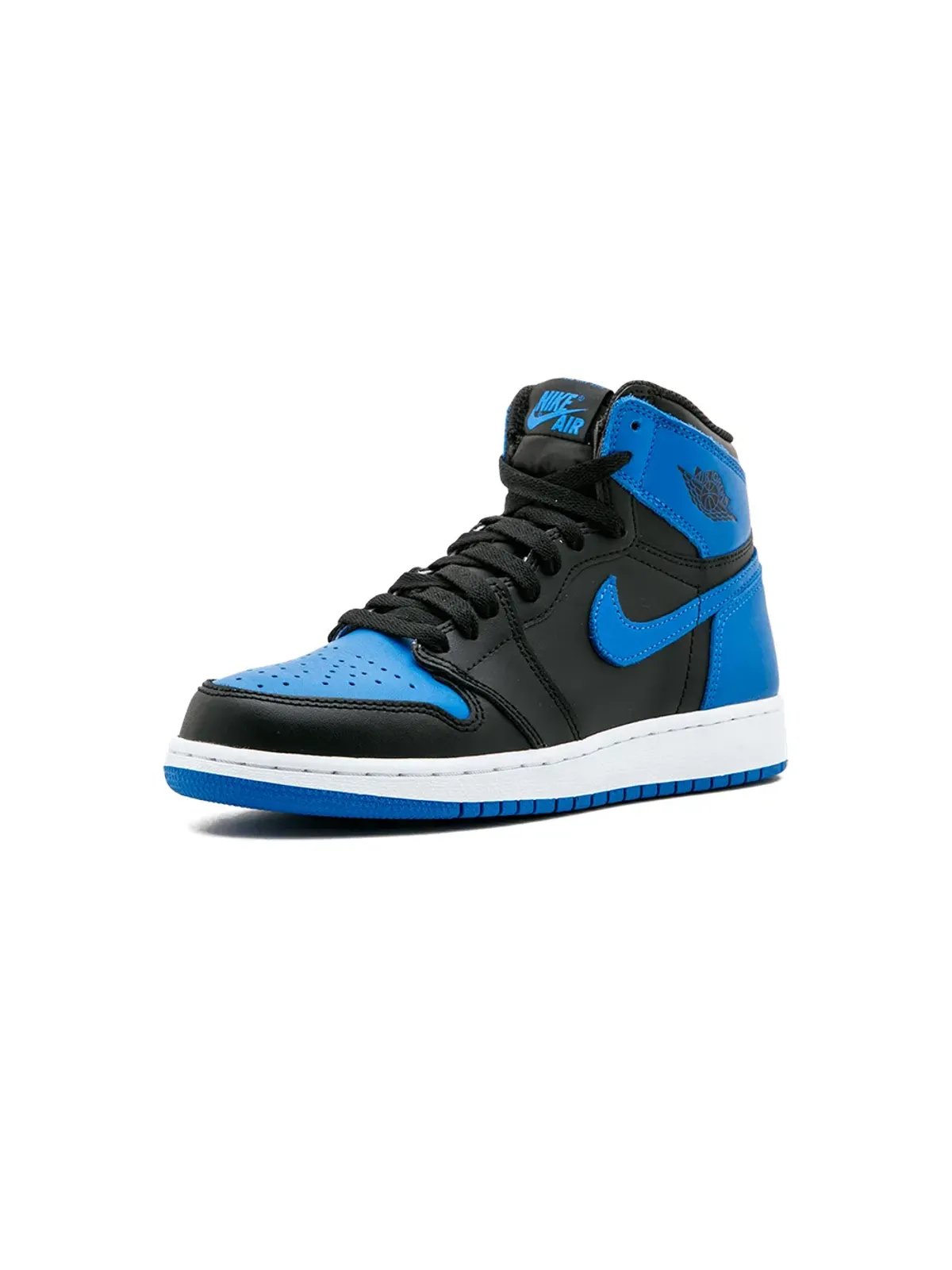 Jordan Kids エア ジョーダン 1 レトロ ハイ OG BG ブラック/ロイヤルホワイト スニーカー - 画像4