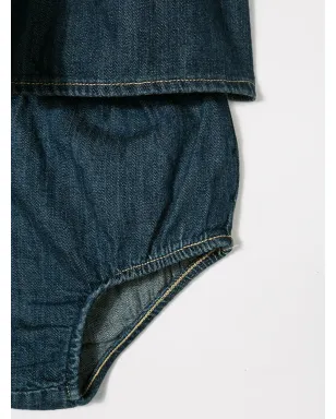 POLO RALPH LAUREN KIDS denim shirt dress and bloomers set - Blue - サムネイル3