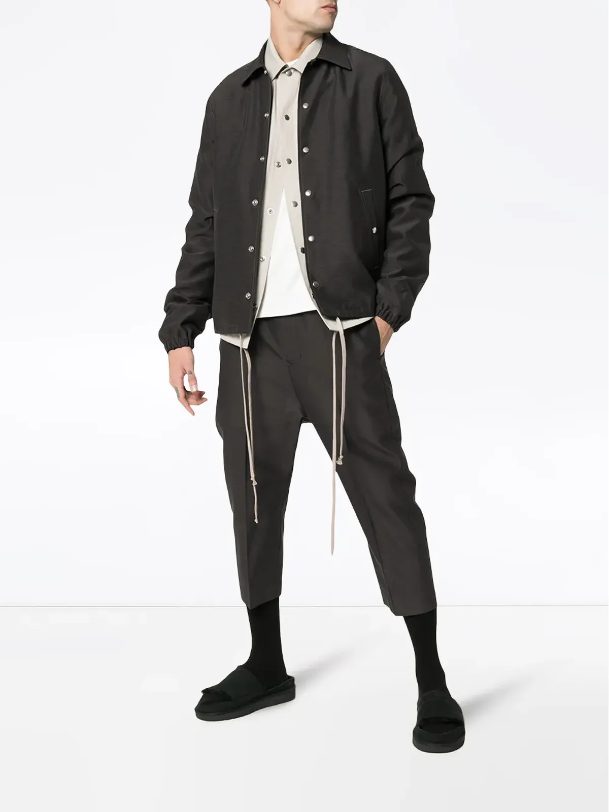 Rick Owens ボタン留め付き シルクコットン混紡ジャケット - 画像2