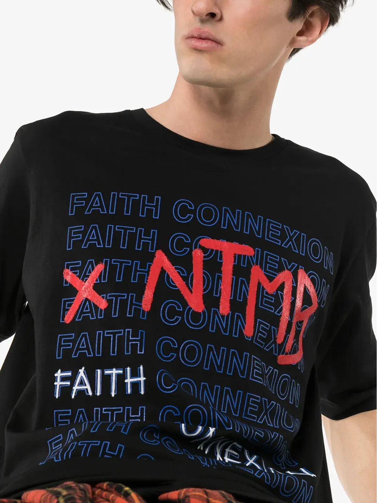 Faith Connexion X NTMB ロゴ コットン Tシャツ - 画像5
