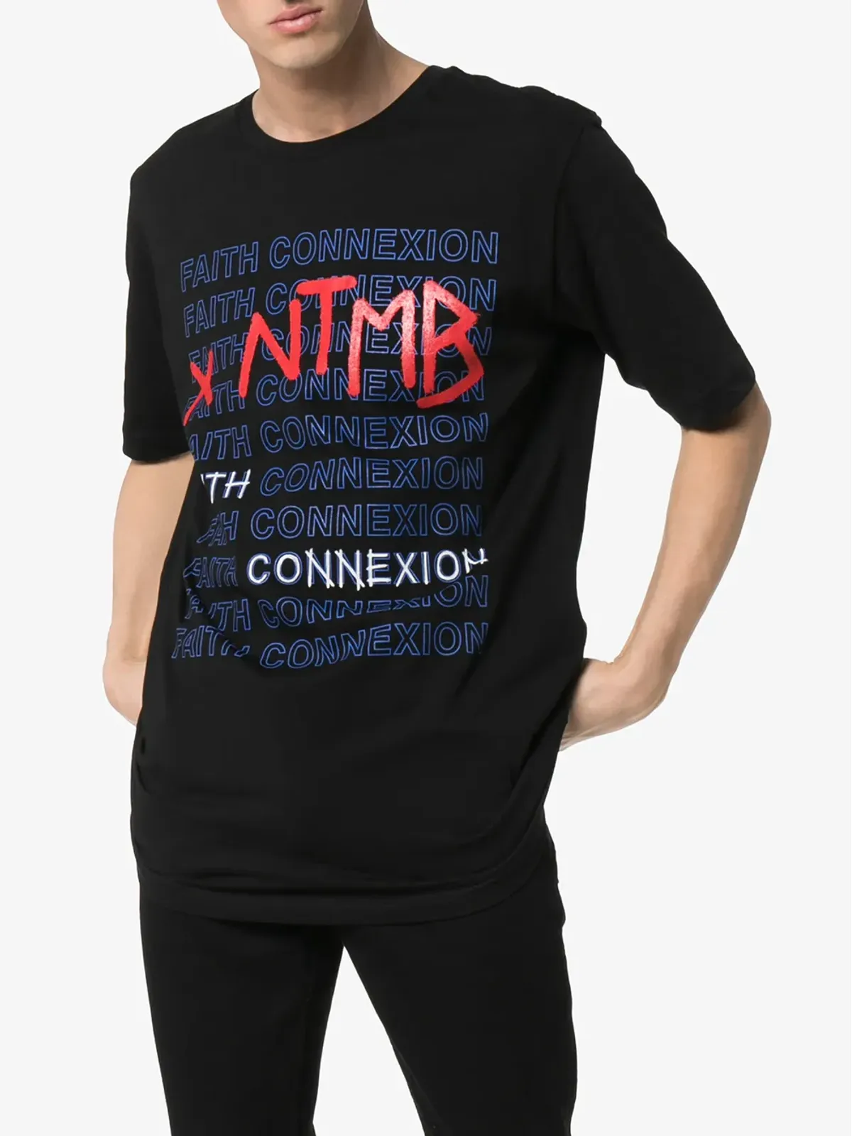Faith Connexion X NTMB ロゴ コットン Tシャツ - 画像3