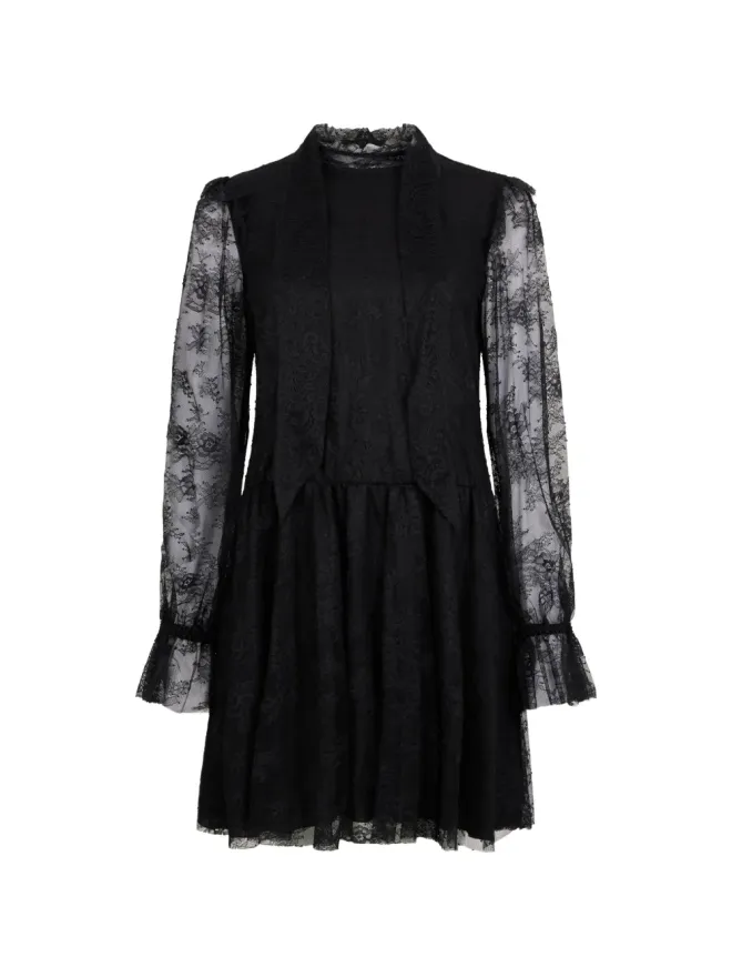 Philosophy Di Lorenzo Serafini Philosophy Di Lorenzo Serafini 黒の長袖レースドレスの商品画像