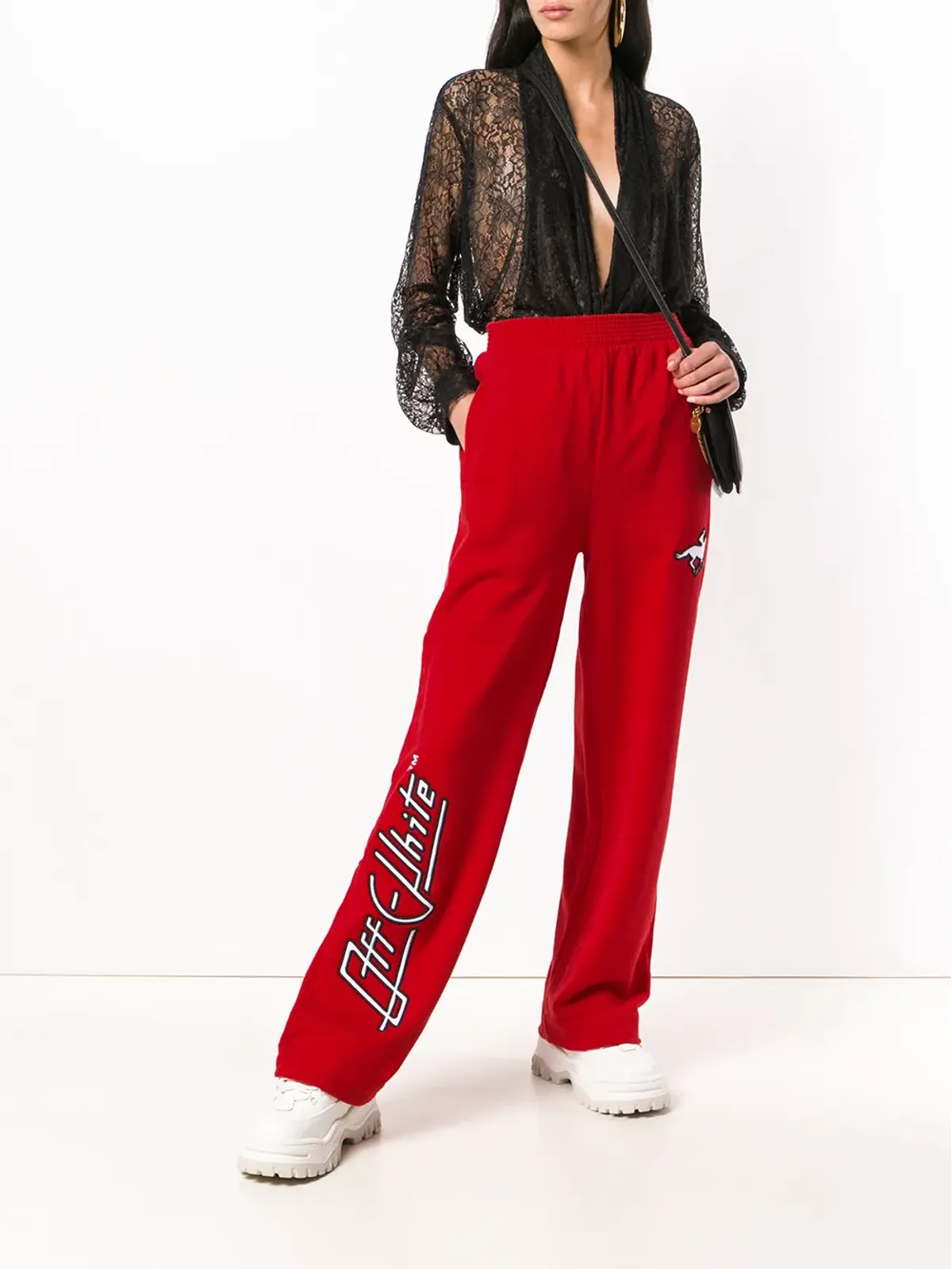 Off-White ハイウエスト トラックパンツ - レッド - 画像2