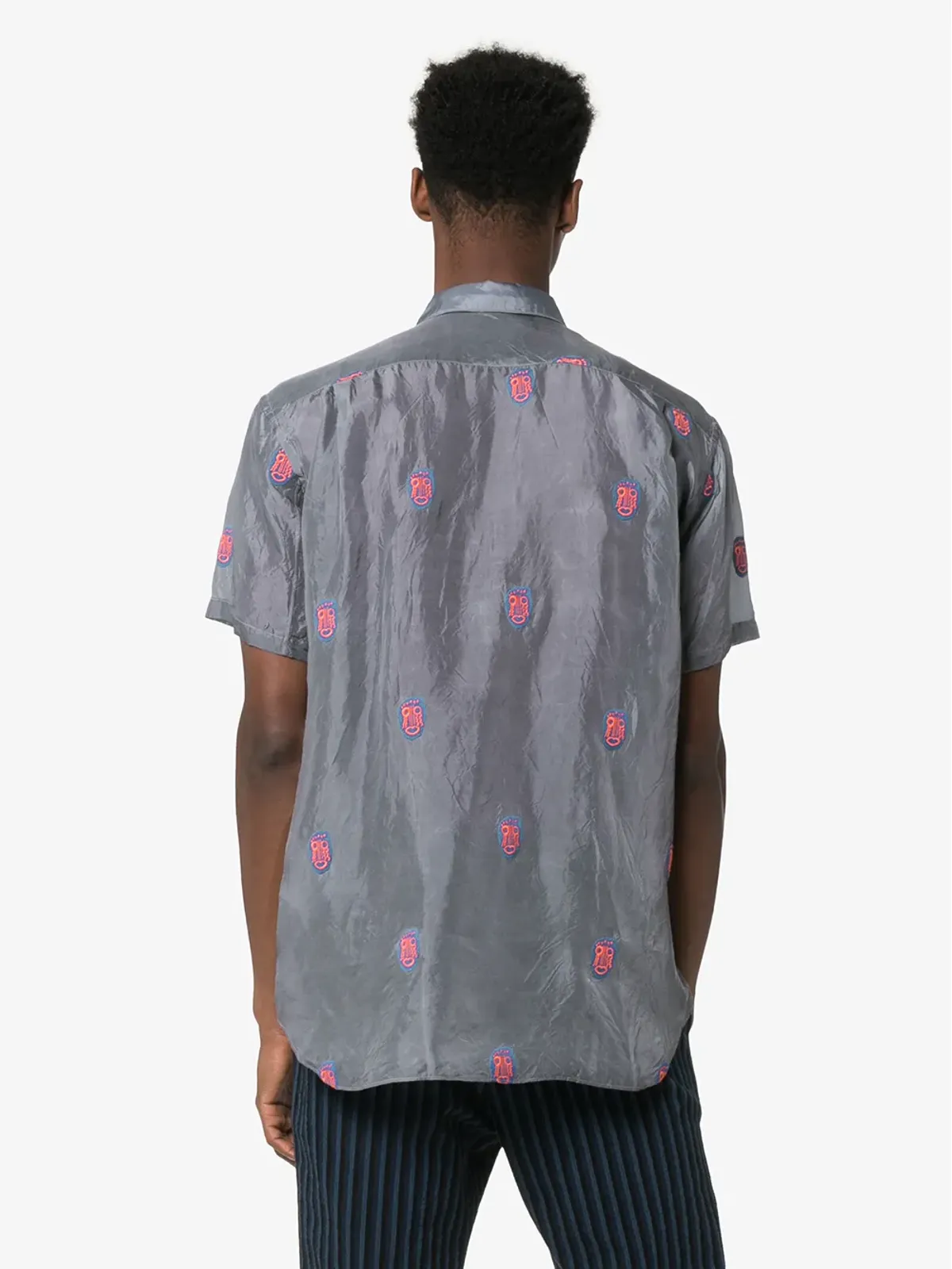 Comme Des Garçons Shirt マスク刺繍の半袖シャツ - 画像4