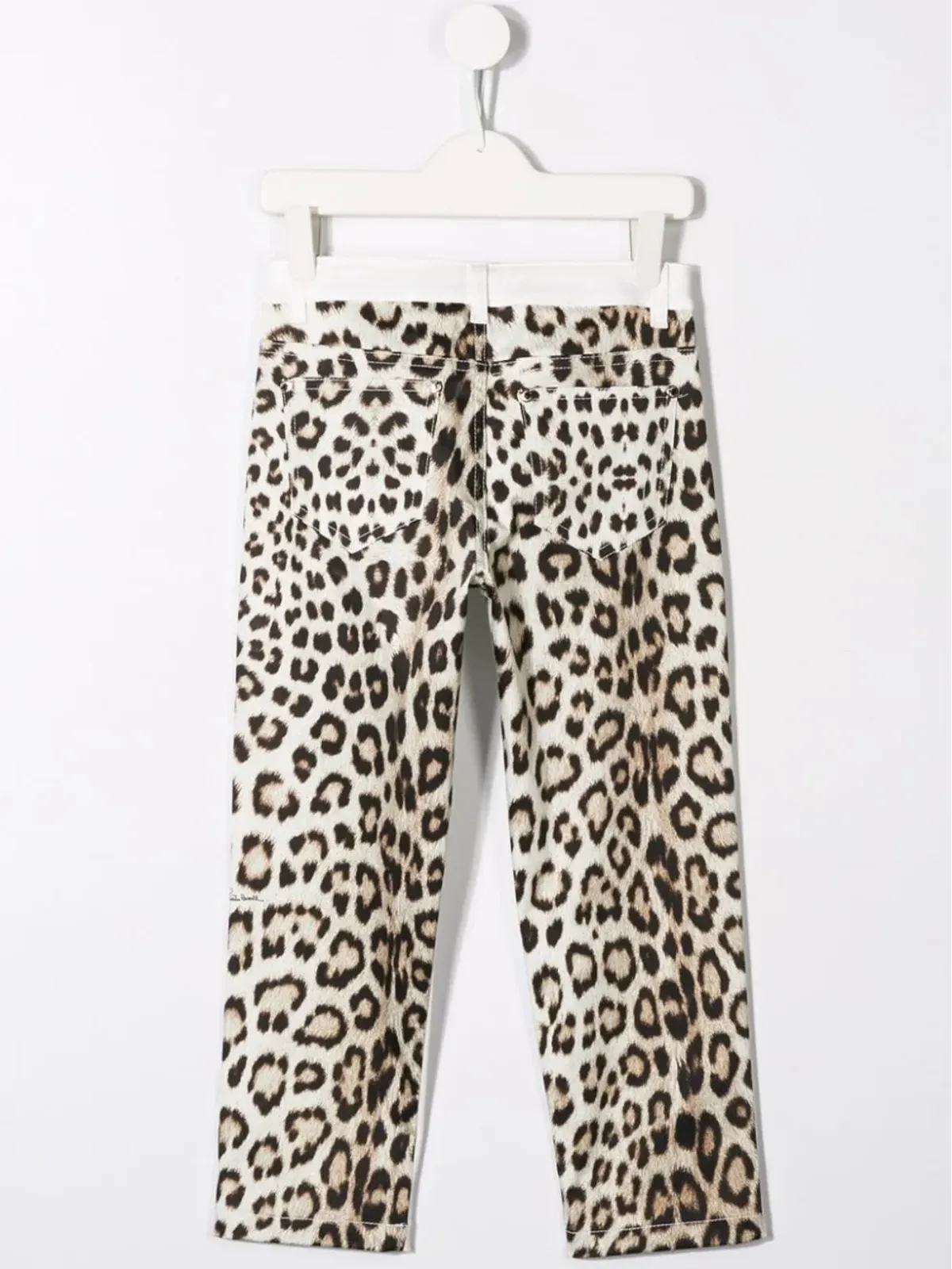 Roberto Cavalli Junior ホワイトとレオパード柄ジーンズ - 画像2
