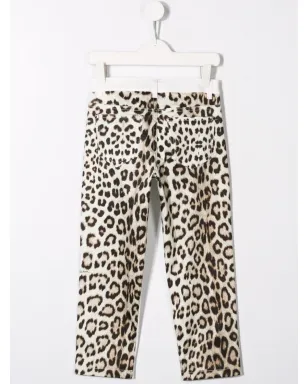 Roberto Cavalli Junior ホワイトとレオパード柄ジーンズ - サムネイル2