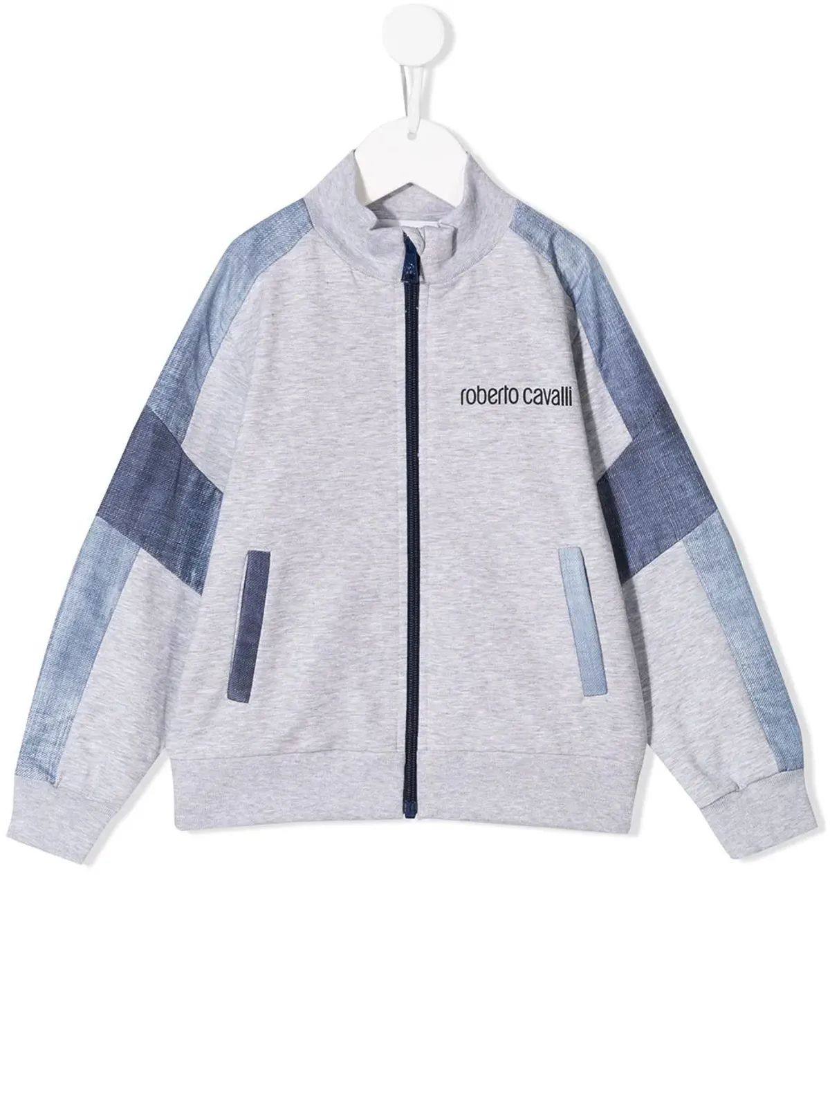 Roberto Cavalli Junior デニムパッチワーク トラックジャケット - Grey - 画像1