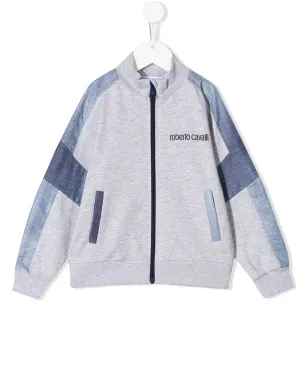 Roberto Cavalli Junior デニムパッチワーク トラックジャケット - Grey - サムネイル1