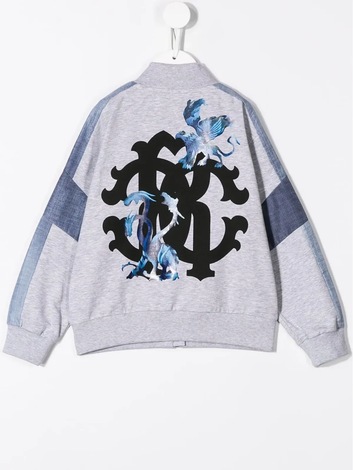 Roberto Cavalli Junior デニムパッチワーク トラックジャケット - Grey - 画像2