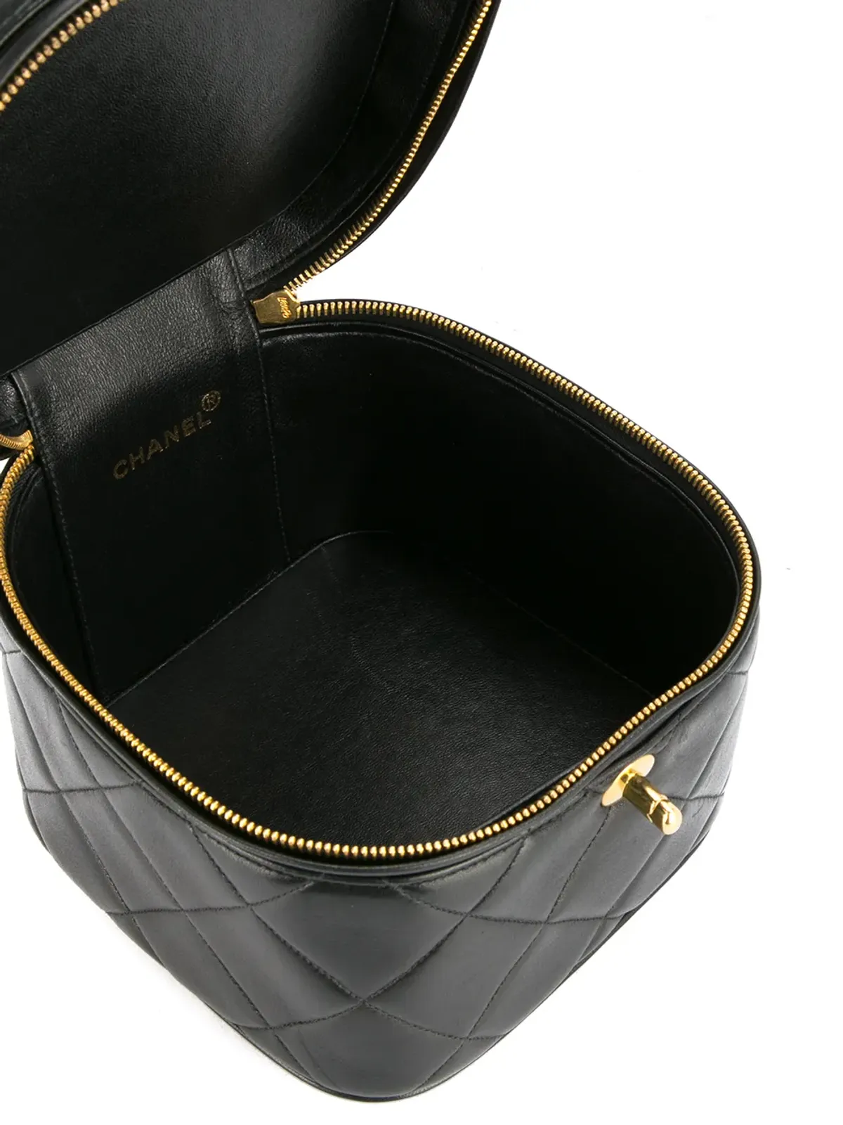 CHANEL ビンテージ キルティング コスメティック バニティ ハンドバッグ - 画像5