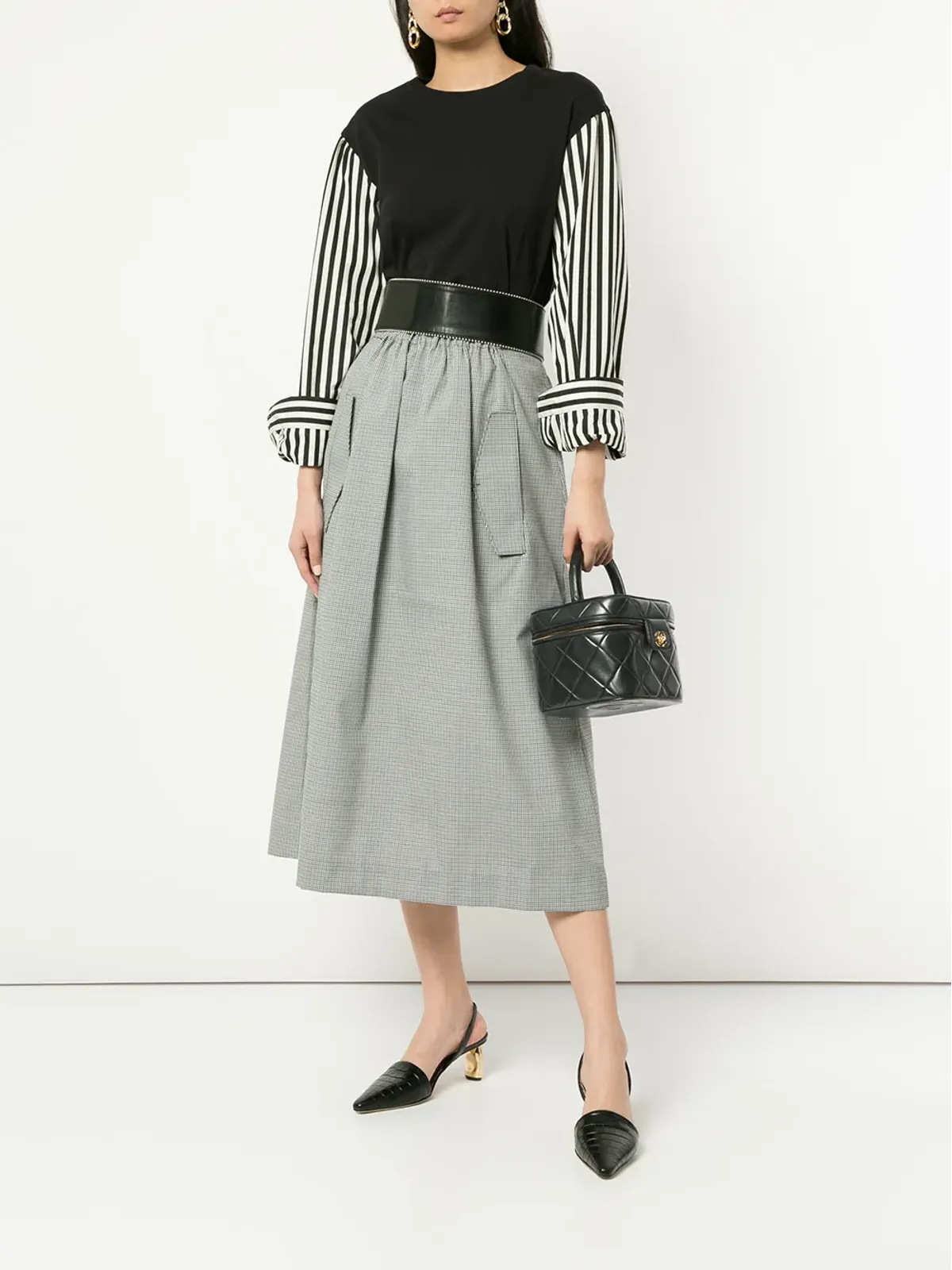 CHANEL ビンテージ キルティング コスメティック バニティ ハンドバッグ - 画像2