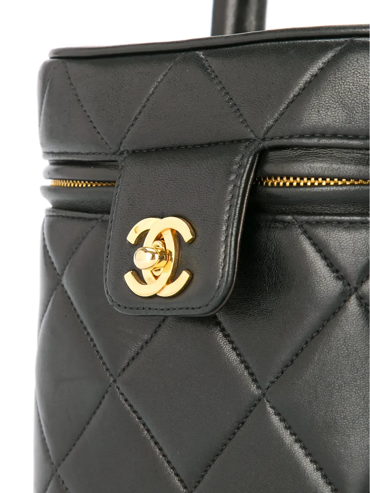 CHANEL ビンテージ キルティング コスメティック バニティ ハンドバッグ - 画像4