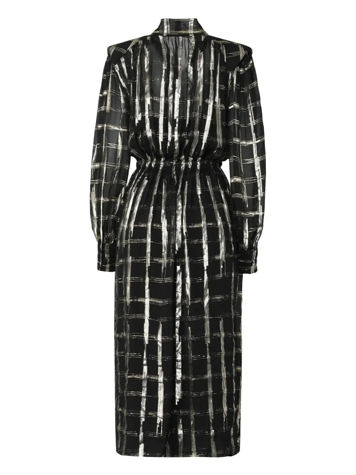 Alberta Ferretti チェック柄ボウタイ付きミディドレス - 画像2