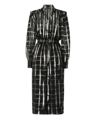 Alberta Ferretti チェック柄ボウタイ付きミディドレス - サムネイル2