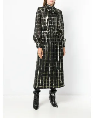 Alberta Ferretti チェック柄ボウタイ付きミディドレス - サムネイル3