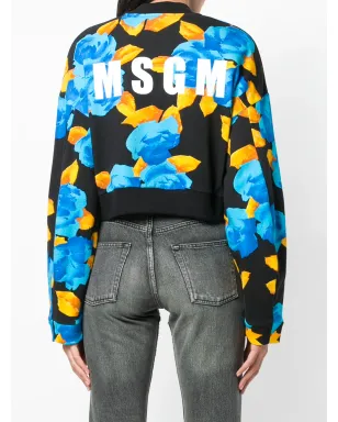 MSGM クロップド ジャージーセーター - サムネイル4