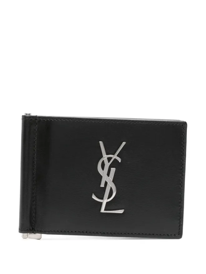 Saint Laurent Saint Laurent Cassandre 二つ折りレザー財布 - ブラックの商品画像