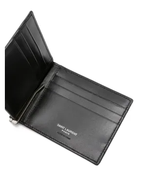 Saint Laurent Cassandre 二つ折りレザー財布 - ブラック - サムネイル3