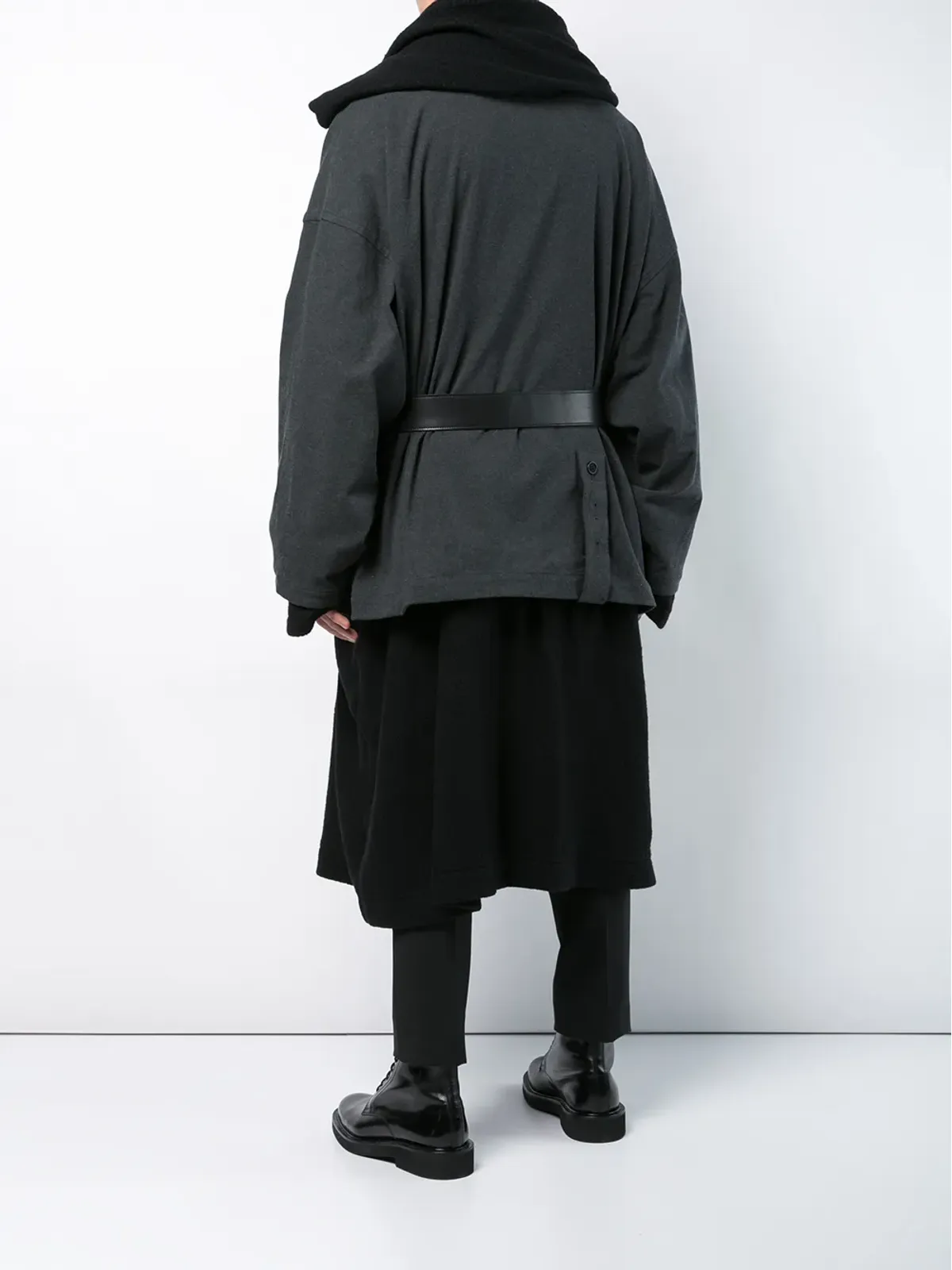 Yohji Yamamoto レイヤードツートーンコート - 画像4
