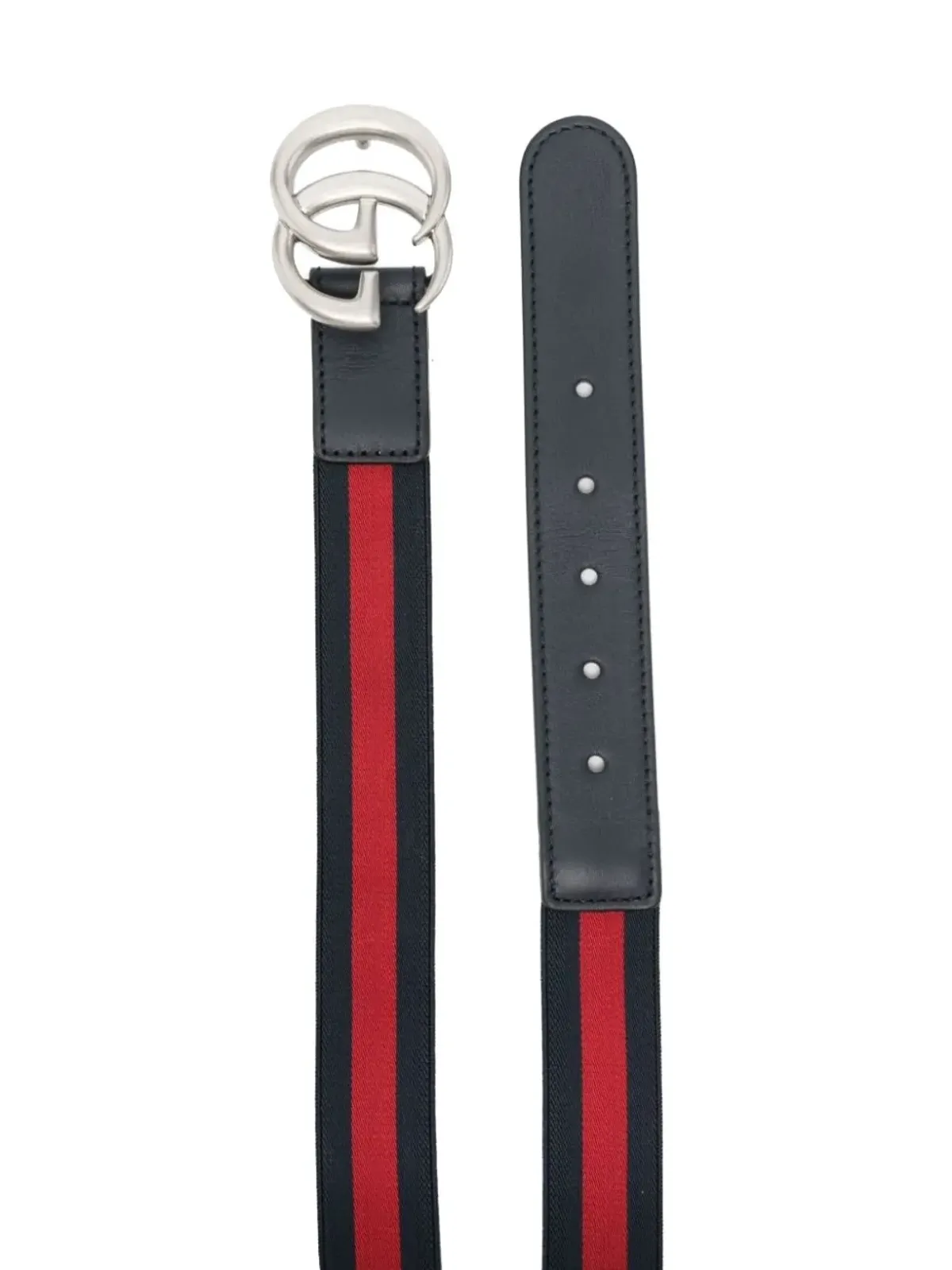 Gucci Kids ダブルGバックル ウェブストラップベルト ブルー - 画像2