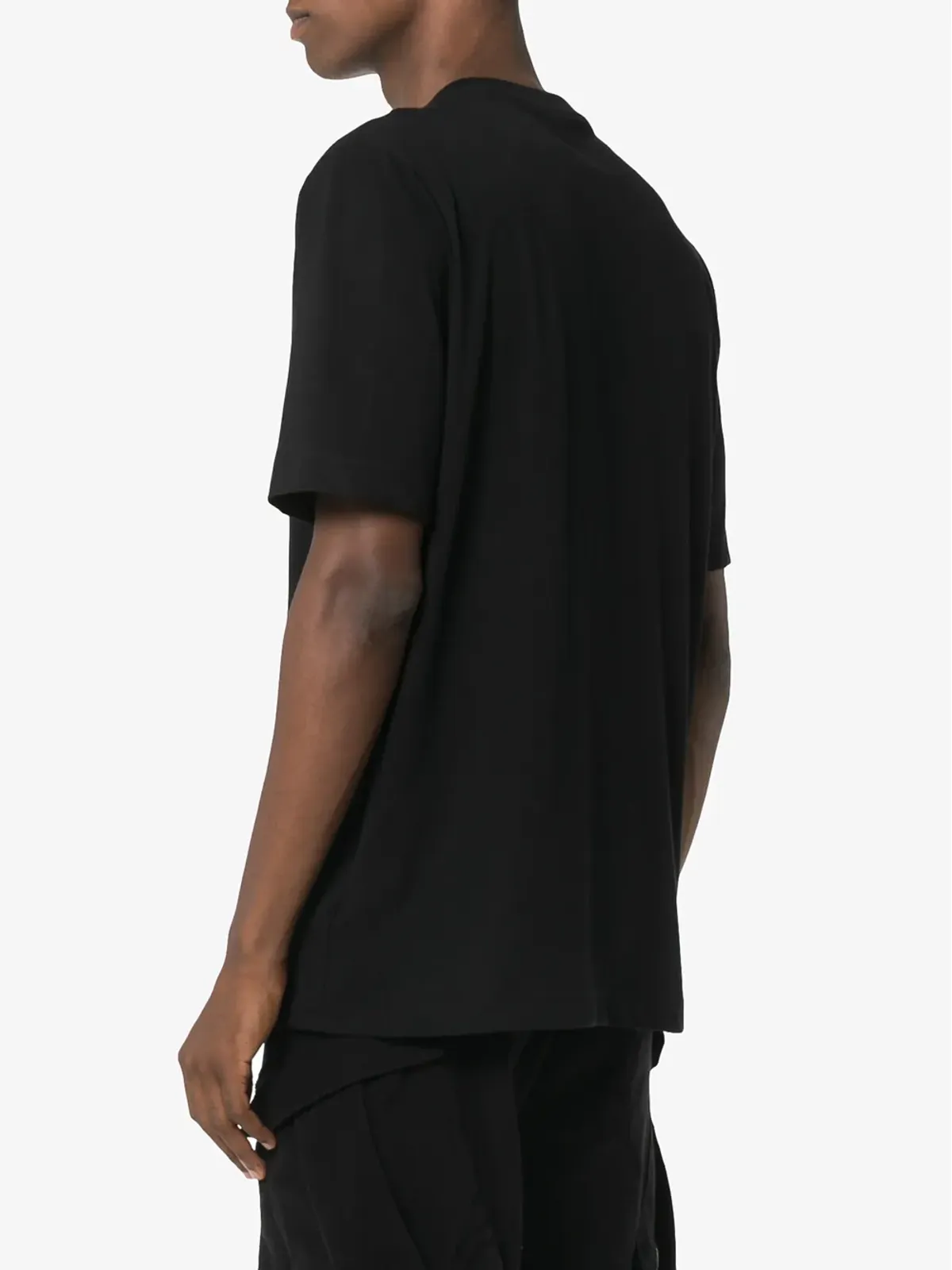 Y-3 ブラック ロゴとサークルプリント コットン Tシャツ - 画像4