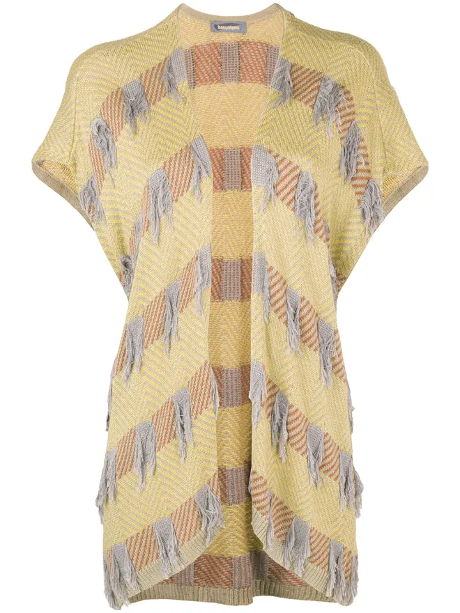 Issey Miyake Pre-Owned Issey Miyake Pre-Owned 1980s sleeveless cardigan - Yellowの商品画像