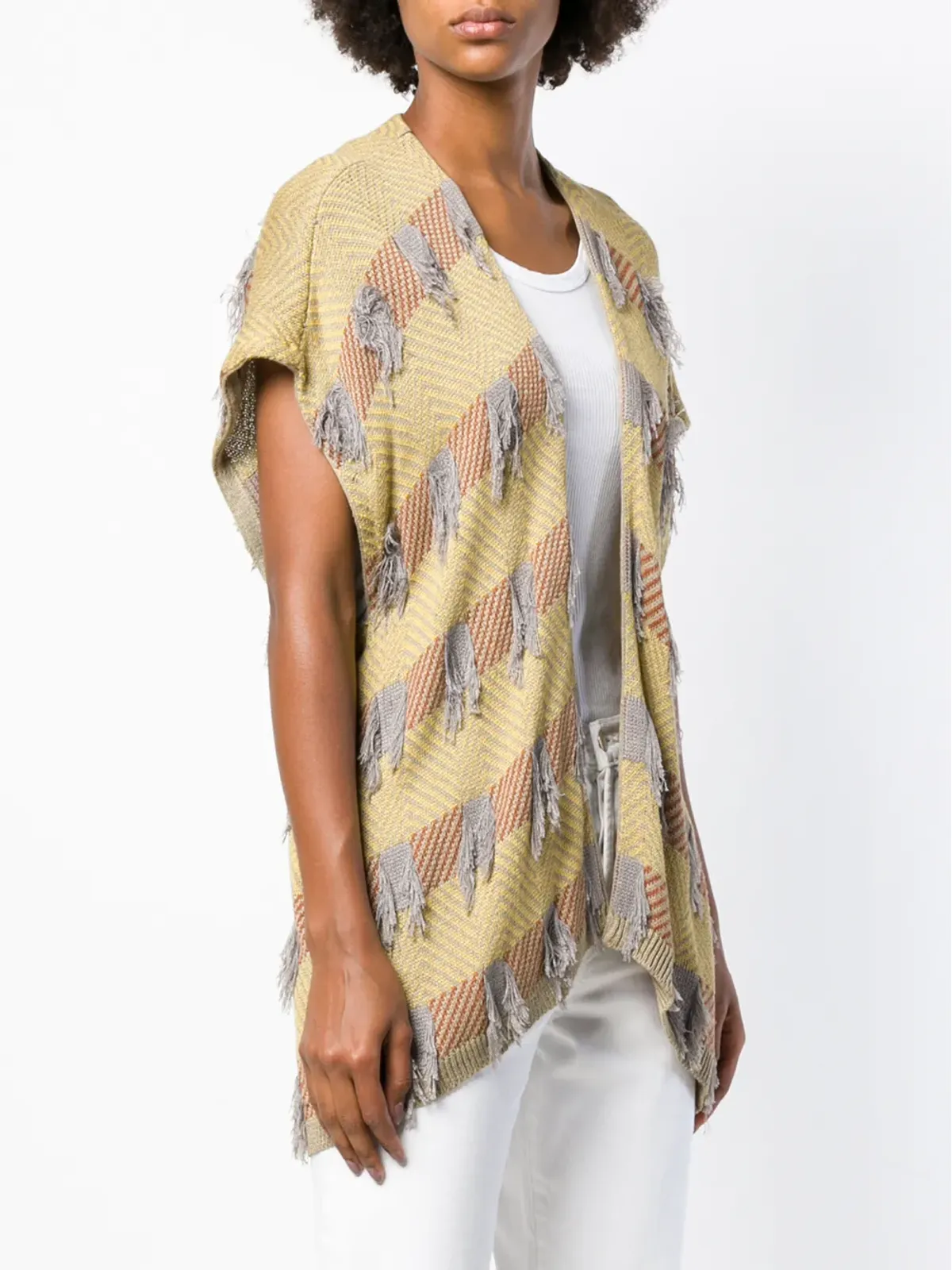 Issey Miyake Pre-Owned 1980s sleeveless cardigan - Yellow - 画像3