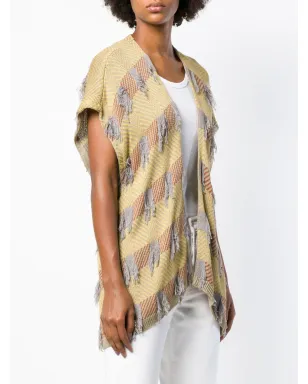 Issey Miyake Pre-Owned 1980s sleeveless cardigan - Yellow - サムネイル3