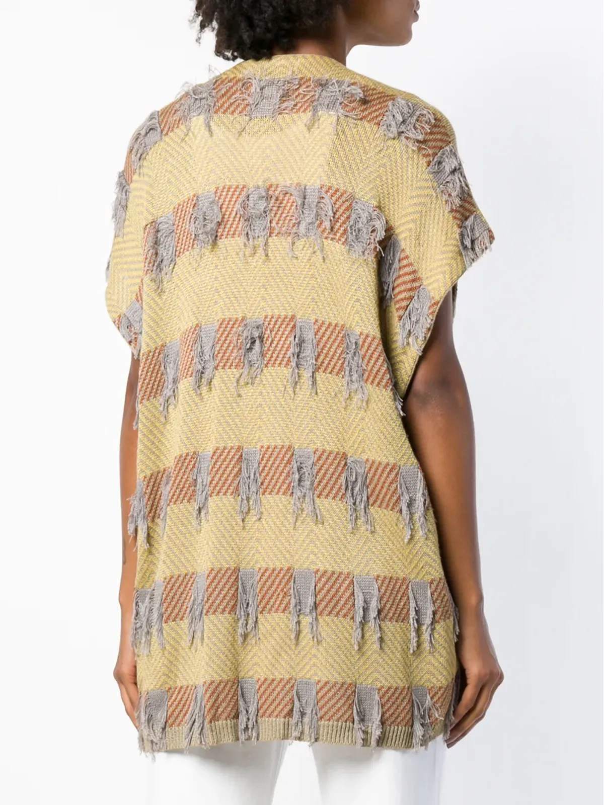 Issey Miyake Pre-Owned 1980s sleeveless cardigan - Yellow - 画像4