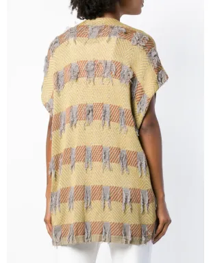 Issey Miyake Pre-Owned 1980s sleeveless cardigan - Yellow - サムネイル4