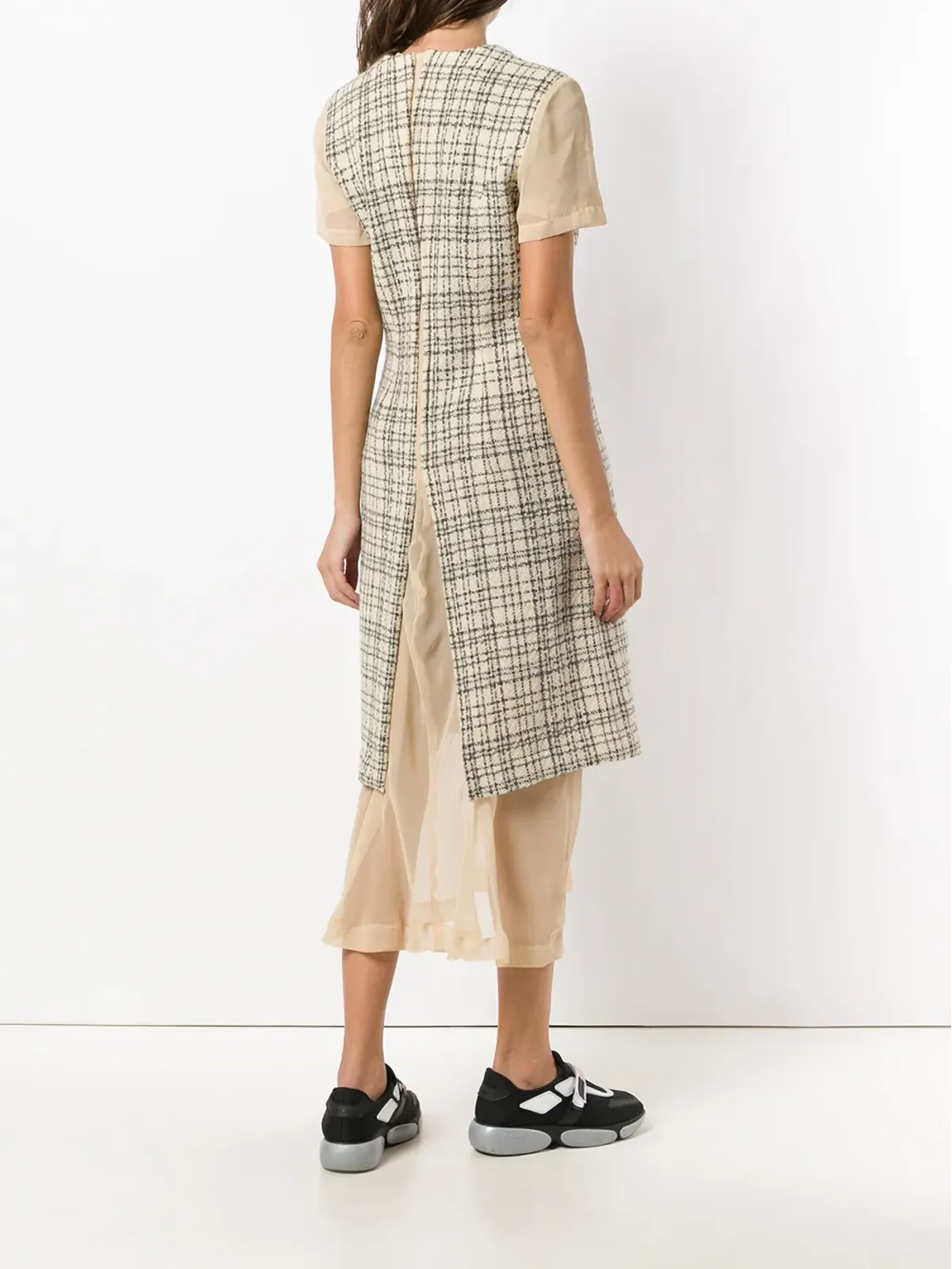 Comme Des Garçons Pre-Owned 1997年 デコンストラクド チェック柄ドレス - ニュートラル - 画像4