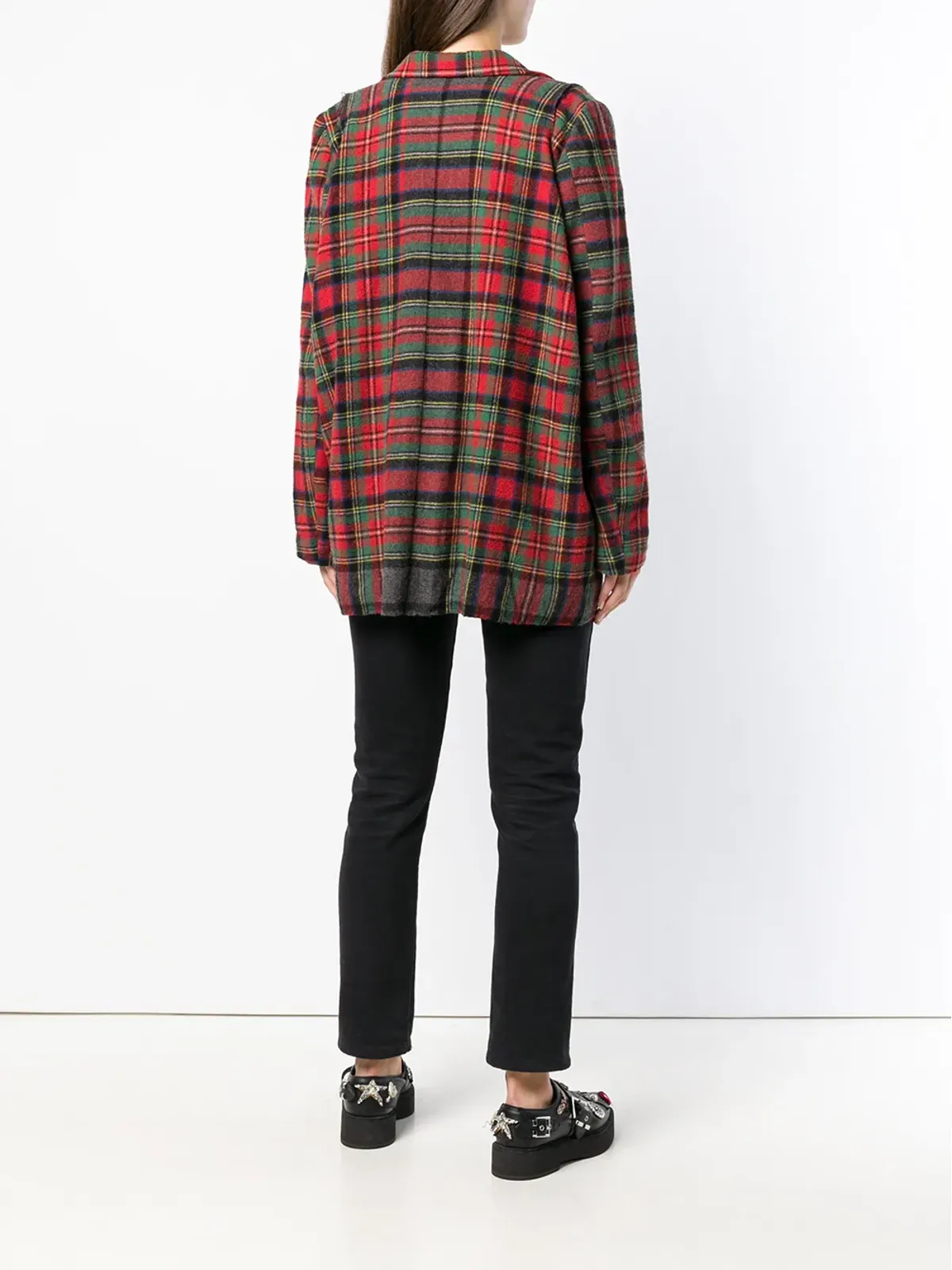 Comme Des Garçons Pre-Owned tartan check loose jacket - Red - 画像4