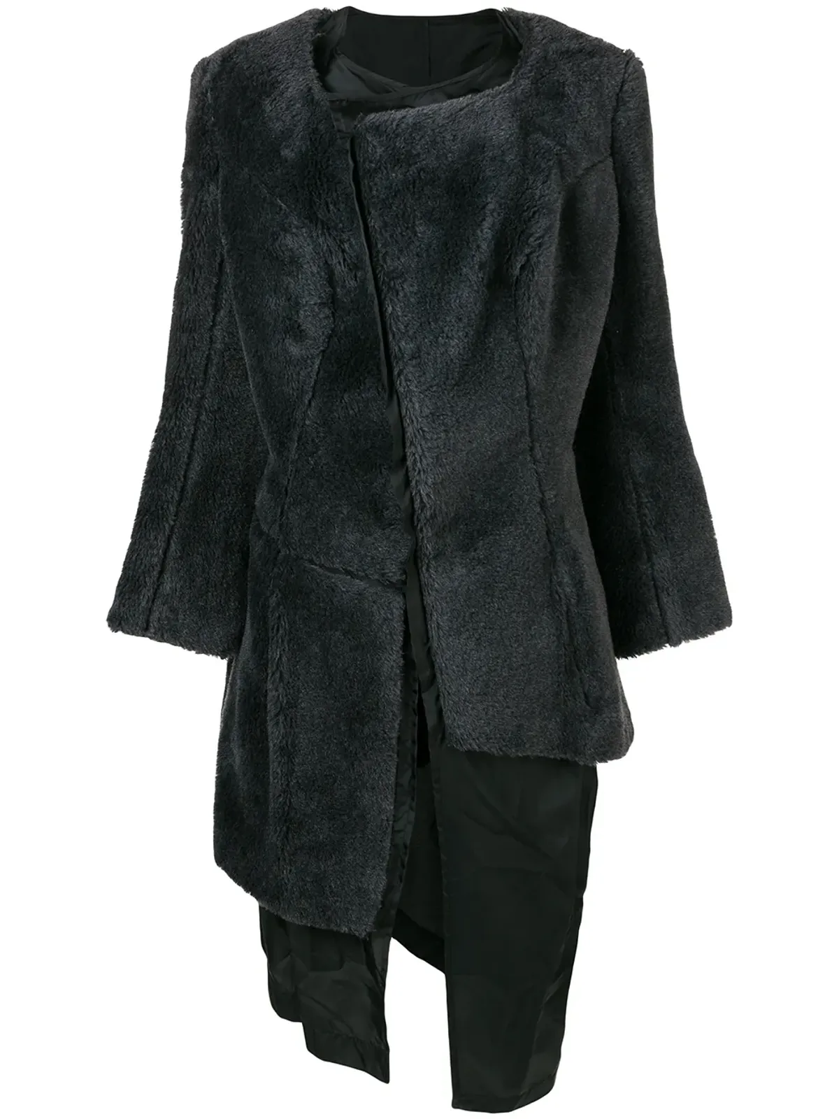 Comme Des Garçons Pre-Owned 1997年製 フェイクファーコート（グレー） - 画像1