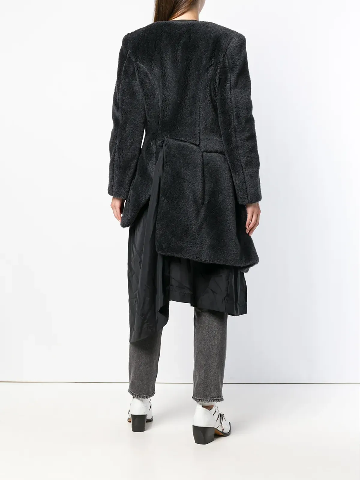 Comme Des Garçons Pre-Owned 1997年製 フェイクファーコート（グレー） - 画像4