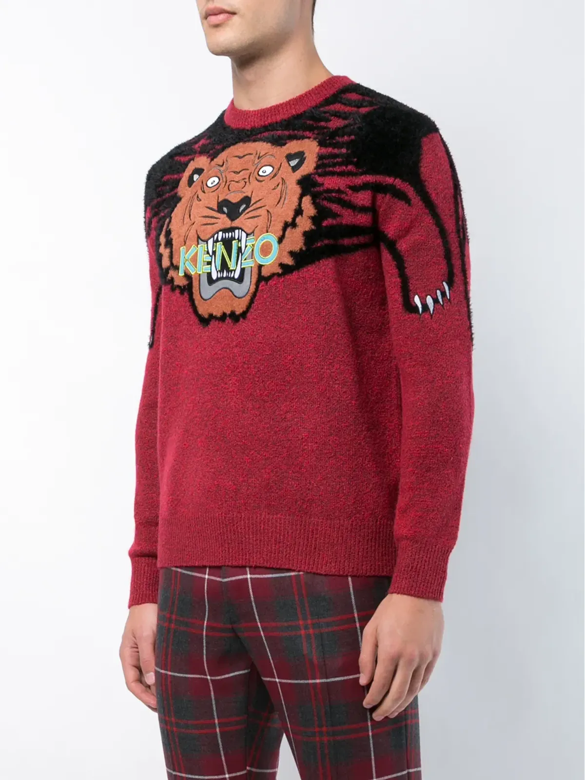 Kenzo タイガー柄インターシャセーター - 画像3