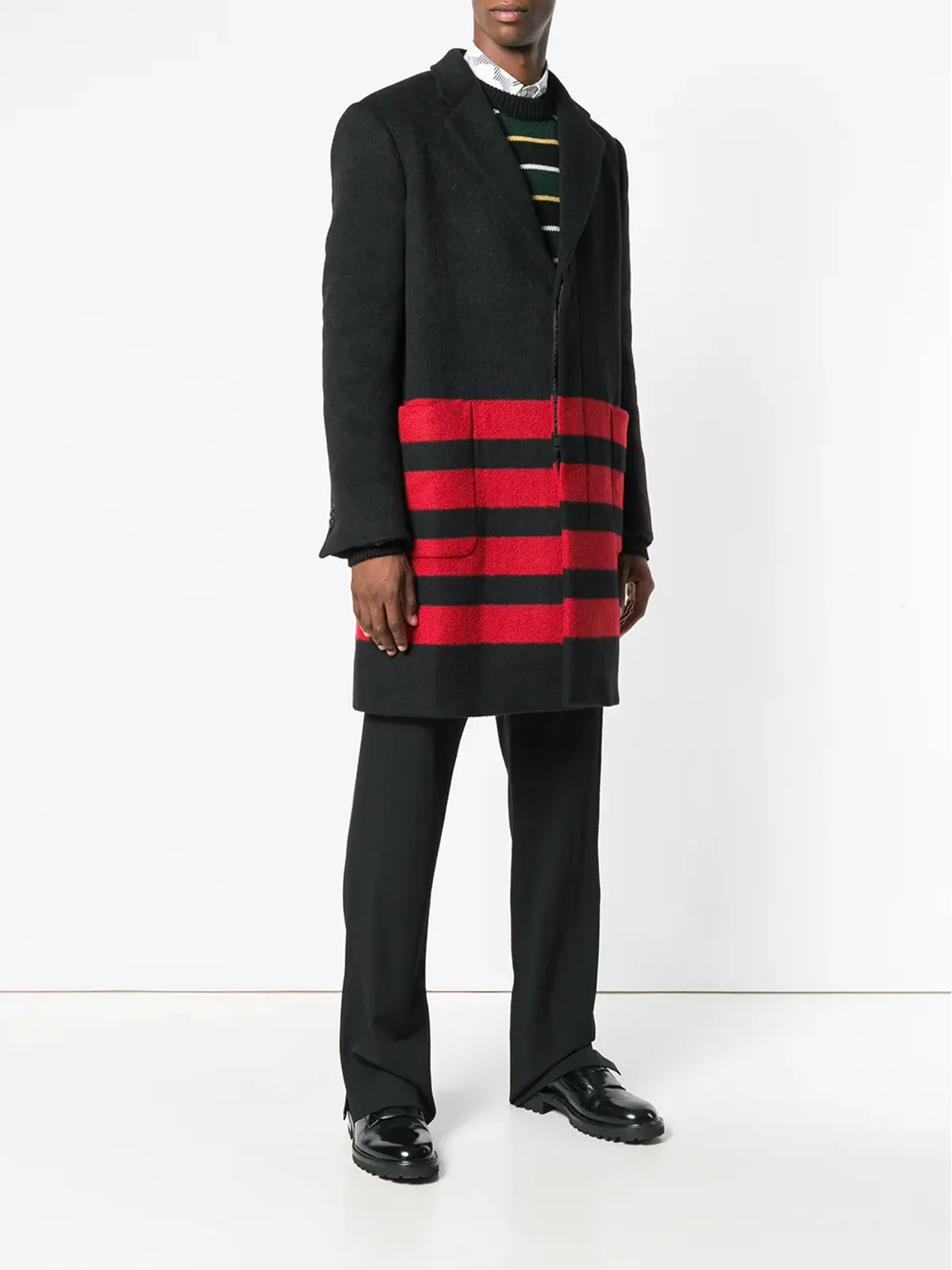 Calvin Klein ストライプディテールのシングルブレストコート - 画像3