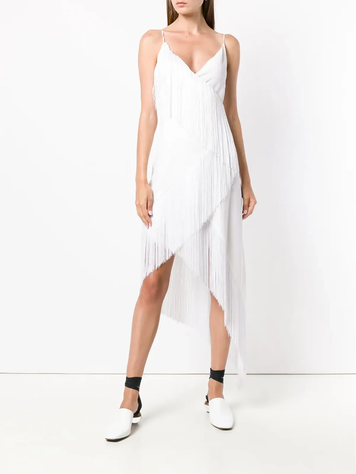 Givenchy アシンメトリックフリンジ付きドレス - White - 画像2