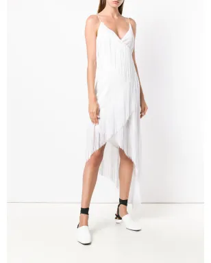 Givenchy アシンメトリックフリンジ付きドレス - White - サムネイル3