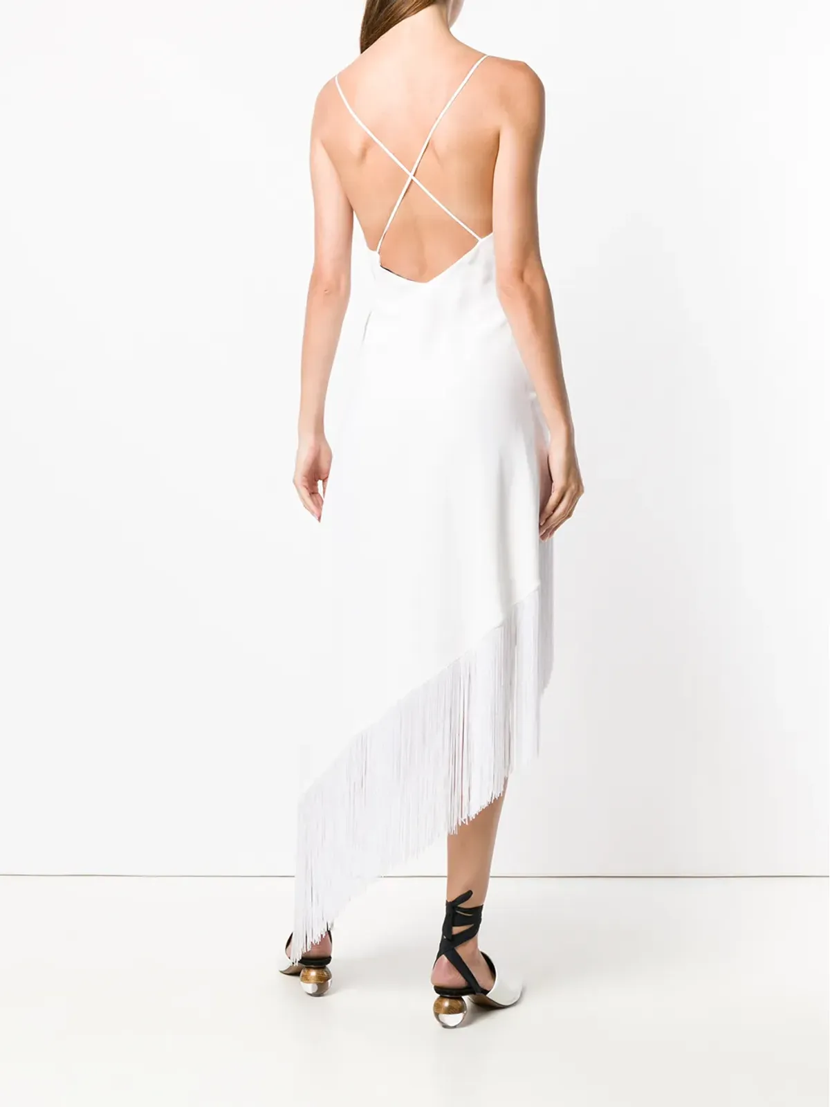 Givenchy アシンメトリックフリンジ付きドレス - White - 画像4