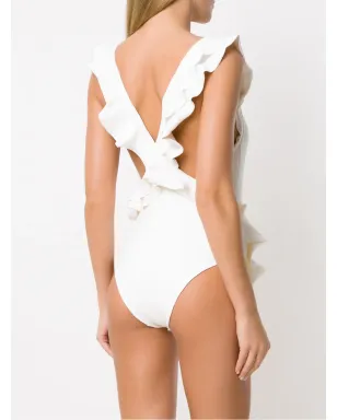 Clube Bossa フリル付きバーベット水着（ホワイト） - サムネイル3