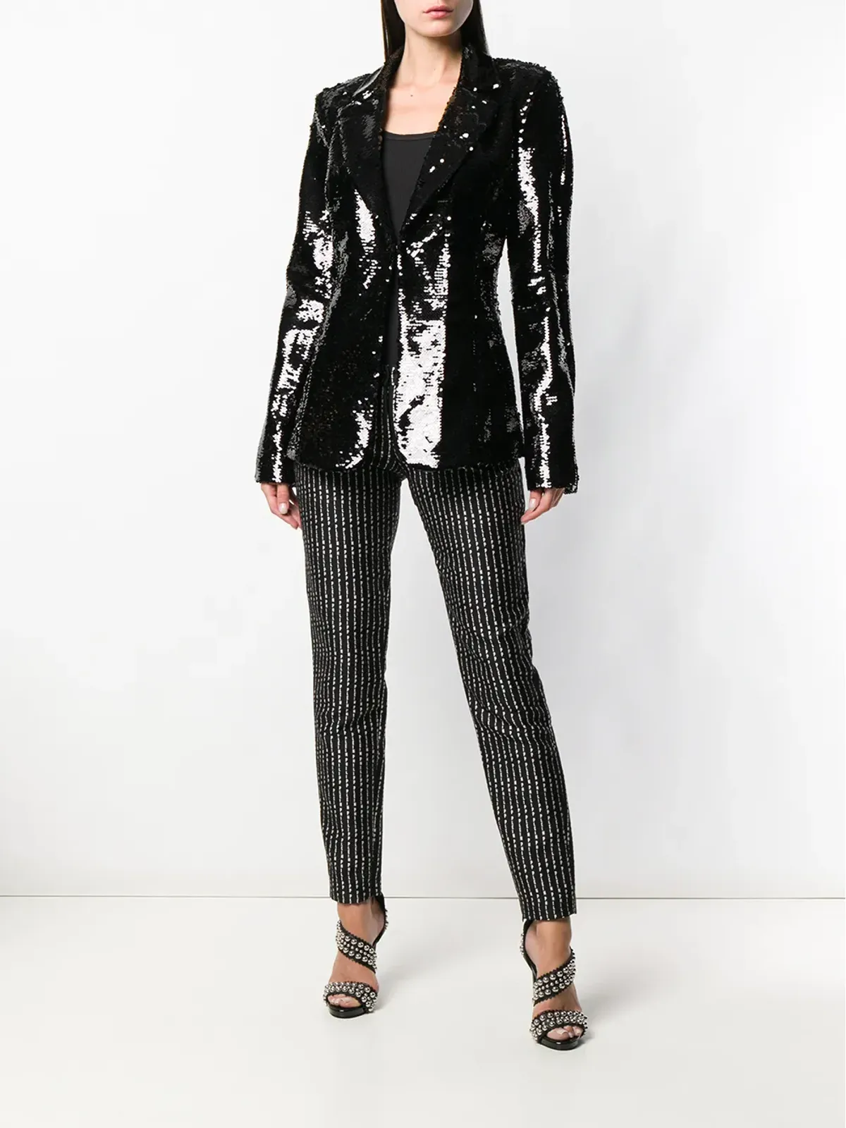 Philipp Plein ピンストライプ トラウザーズ - ブラック - 画像2