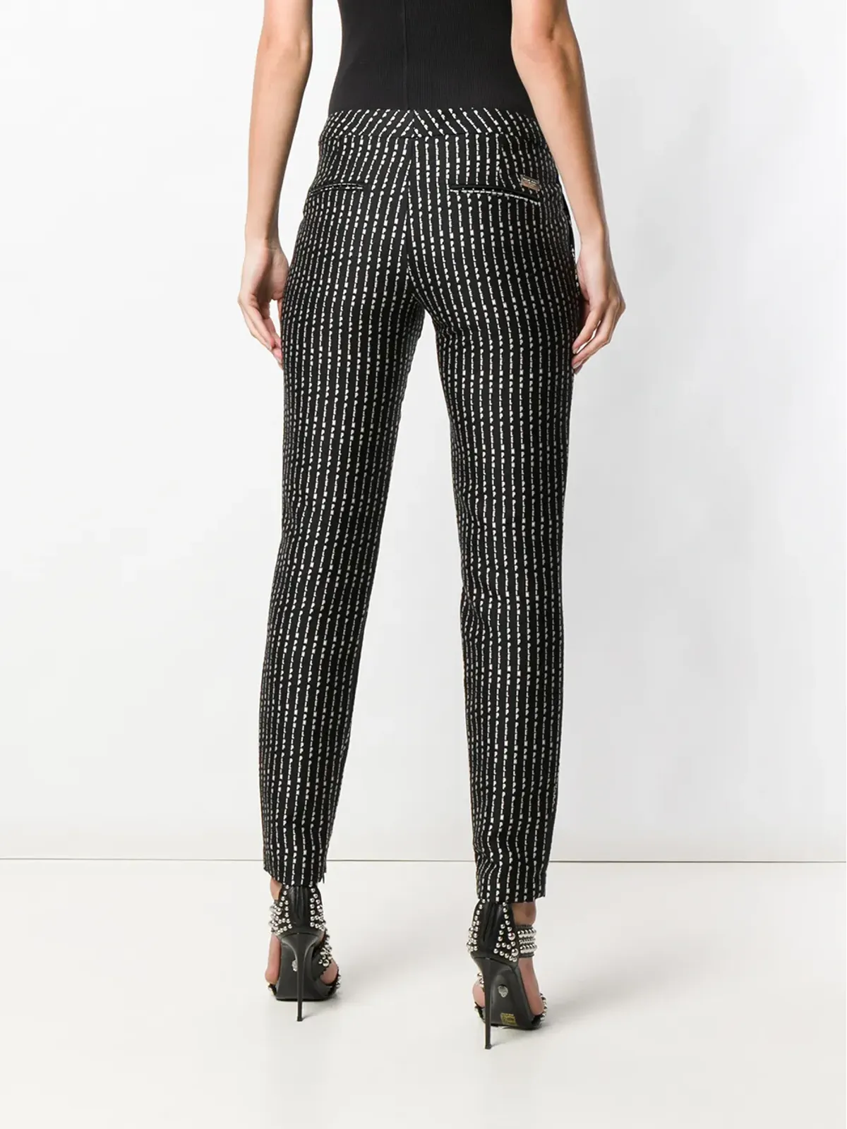 Philipp Plein ピンストライプ トラウザーズ - ブラック - 画像4