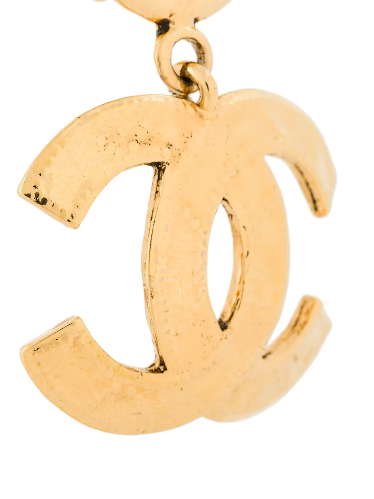 CHANEL Pre-Owned 1994 CCロゴ ドロップ クリップオン イヤリング - ゴールド - 画像3