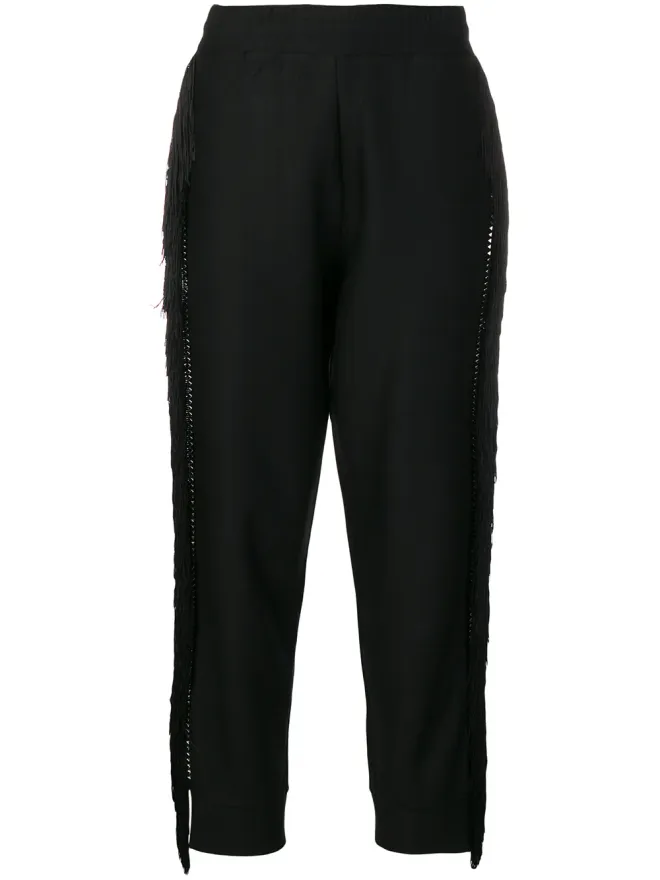 Philipp Plein Philipp Plein フリンジ付きトラックパンツ - ブラックの商品画像