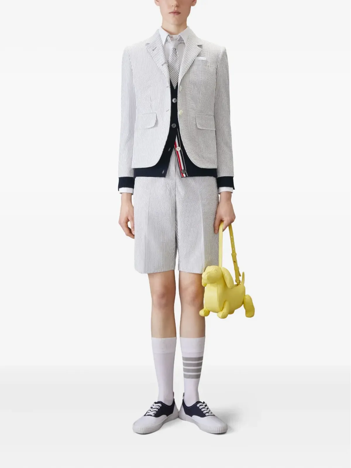 Thom Browne 4本バーのストライプ カシミヤ カーディガン - ブルー - 画像2