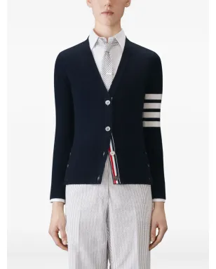 Thom Browne 4本バーのストライプ カシミヤ カーディガン - ブルー - サムネイル3