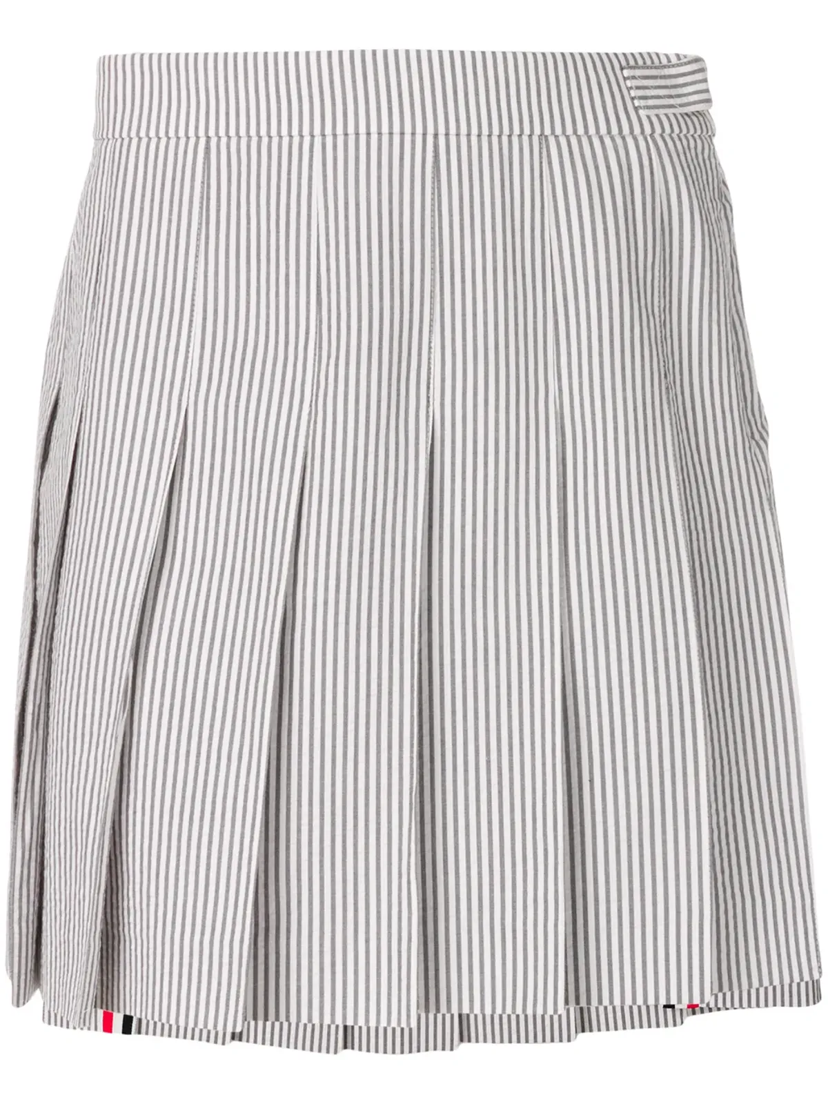 Thom Browne シアサッカー プリーツミニスカート - グレー - 画像1