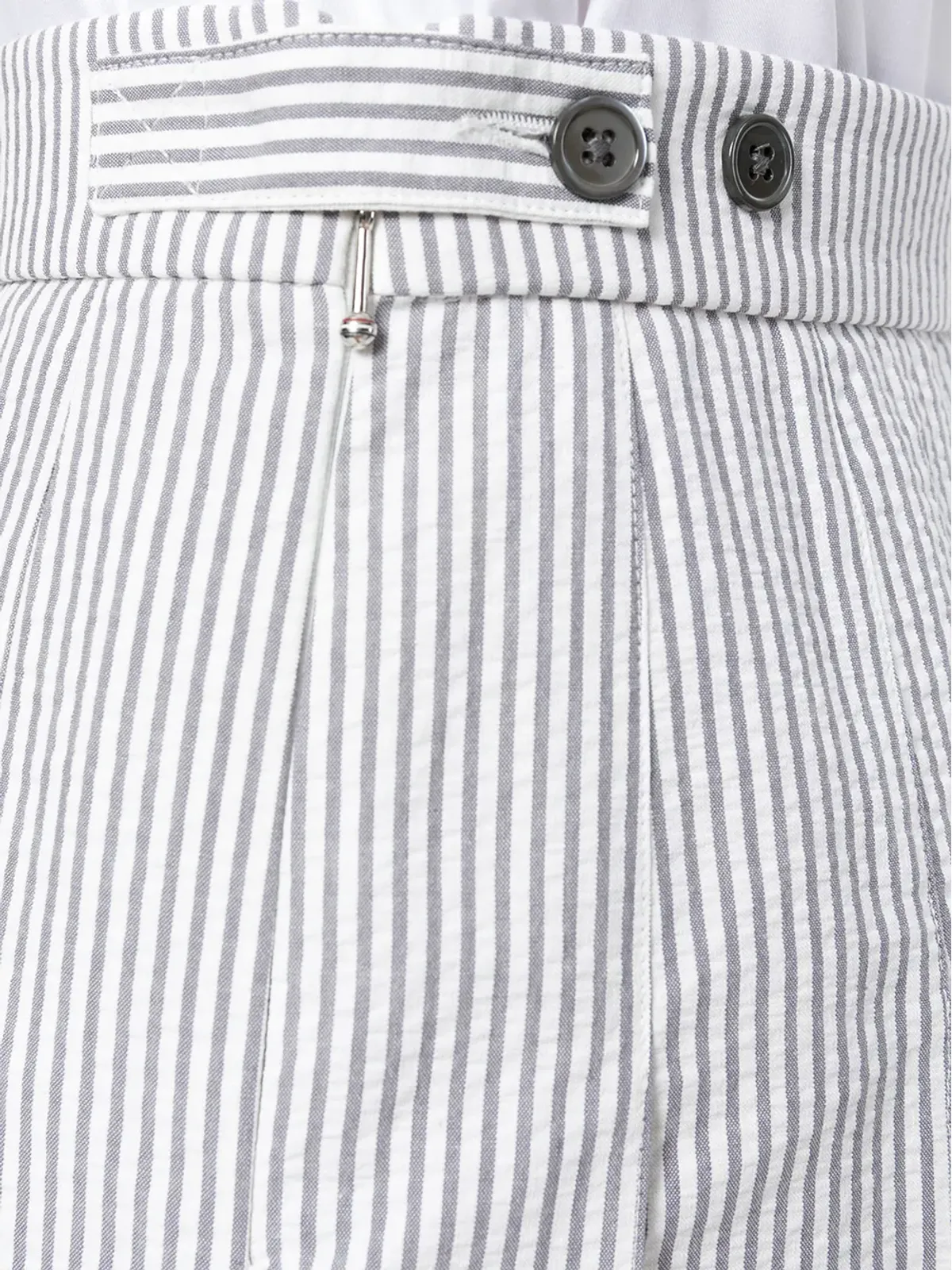 Thom Browne シアサッカー プリーツミニスカート - グレー - 画像5