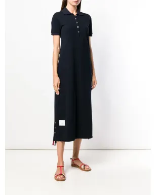Thom Browne センター-バック・ストライプ・ピケ ポロ ドレス - サムネイル3